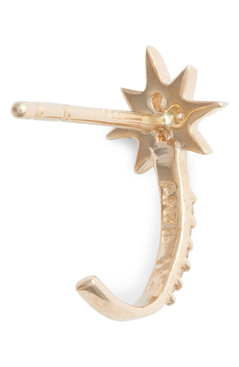 Anzie Diamond Star Half Hoop Huggie Earrings, Alternate, color, Gold