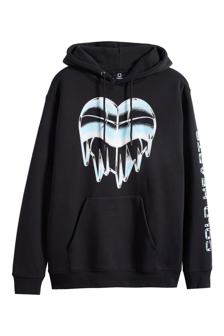 Cold Hearts Iced Pullover Hoodie, Alternate, color, BLACK