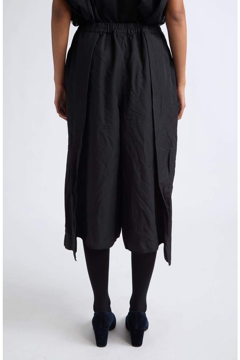 Garment Treated Wide Leg Twill Pants, Alternate, color, BLACK