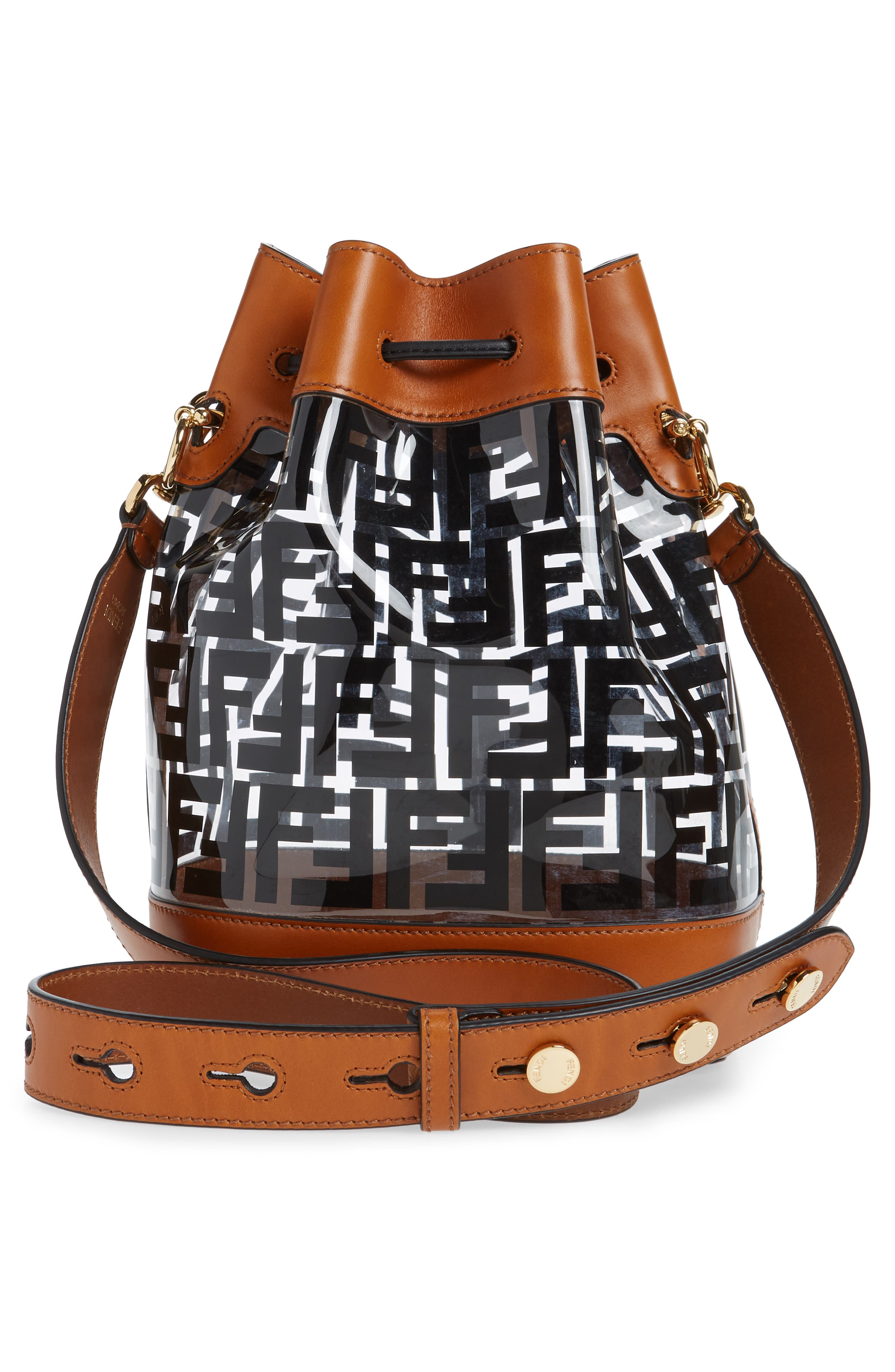 Fendi Mon Tresor Logo Transparent Bucket Bag, Alternate, color, 