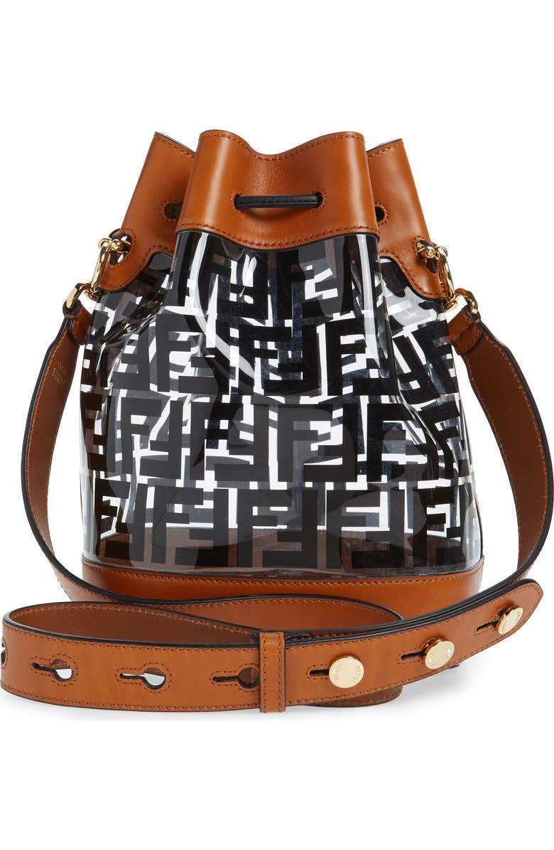 Fendi Mon Tresor Logo Transparent Bucket Bag, Alternate, color,