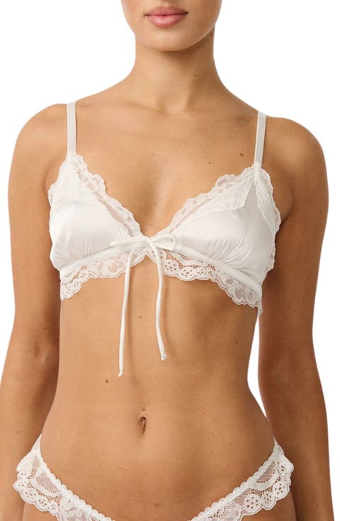 Madeline Ruffle Trim Satin Bralette