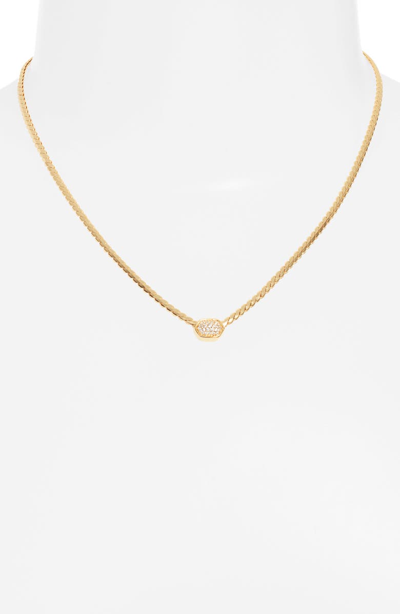 Kendra Scott Alanna Crystal Pendant Necklace, Alternate, color, Gold White Crystal
