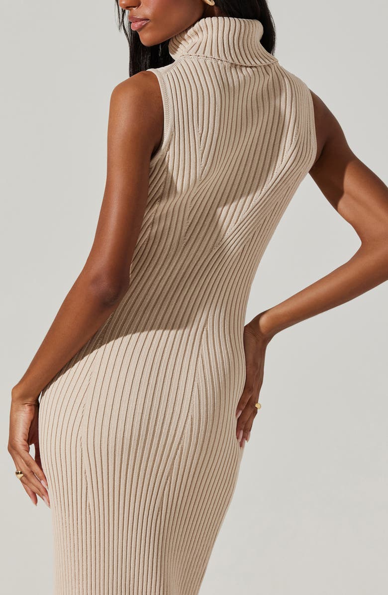ASTR the Label Channary Rib Midi Sweater Dress, Alternate, color, Light Taupe