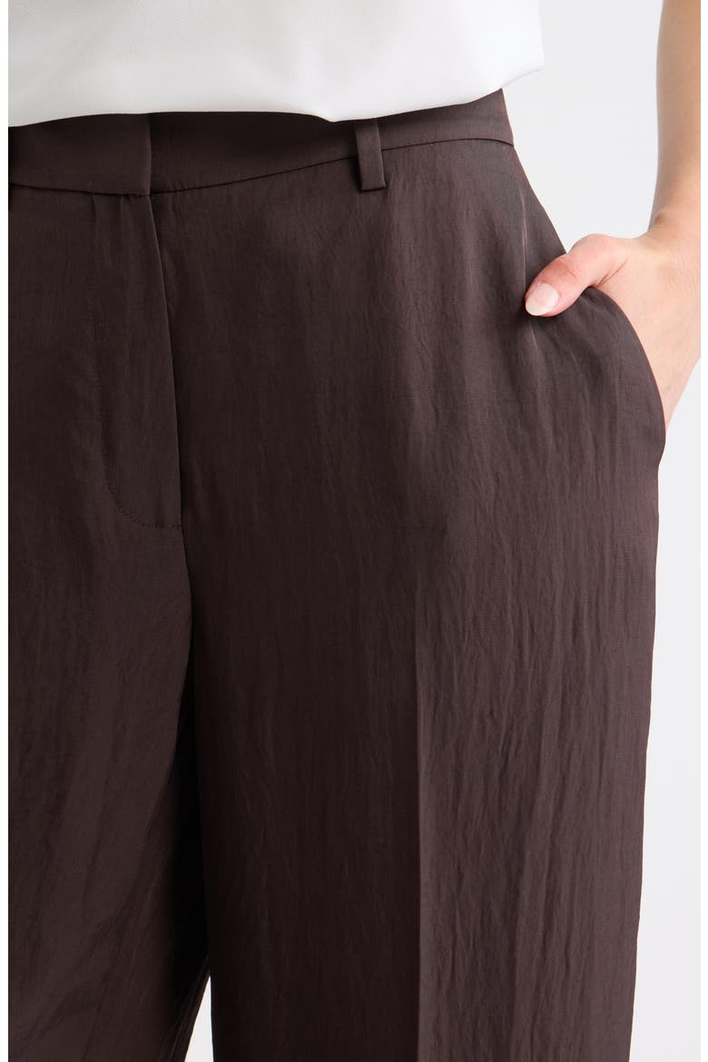 Classic Wide Leg Ankle Pants, Alternate, color, DARK BROWN