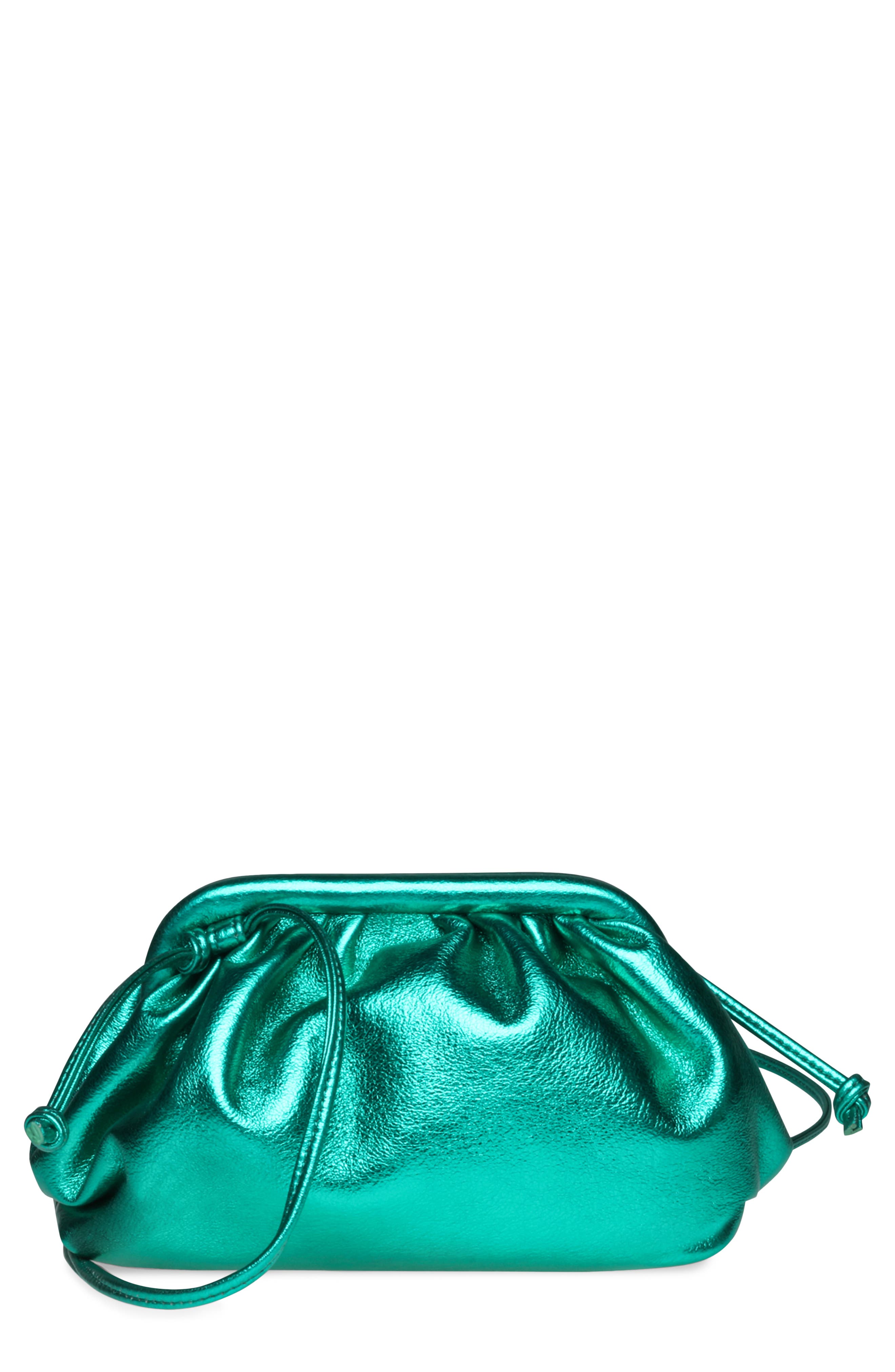Nikki Faux Leather Crossbody Clutch, Main, color, TEAL