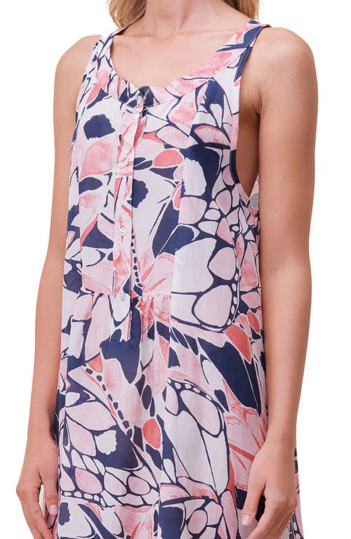 Papinelle Papillon Panel Front Maxi Nightgown In Wild Rose