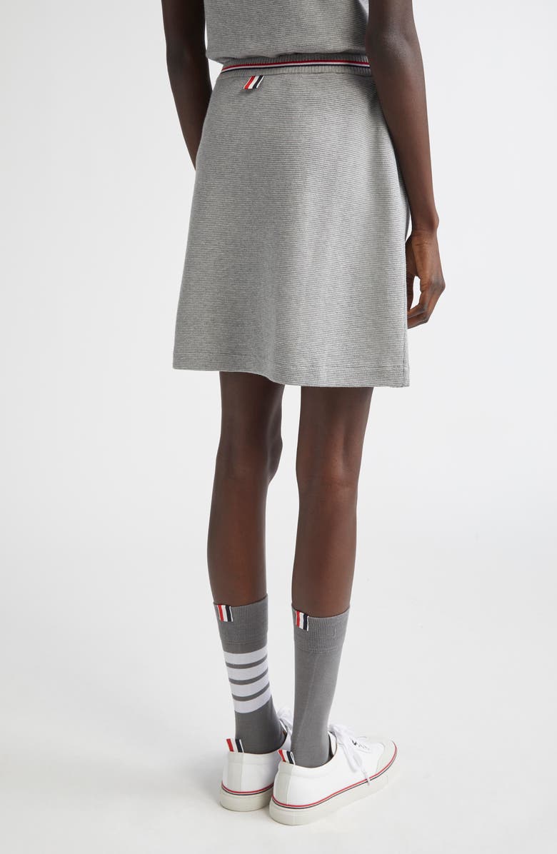 Thom Browne Waffle Knit Cotton Miniskirt, Alternate, color, Light Grey