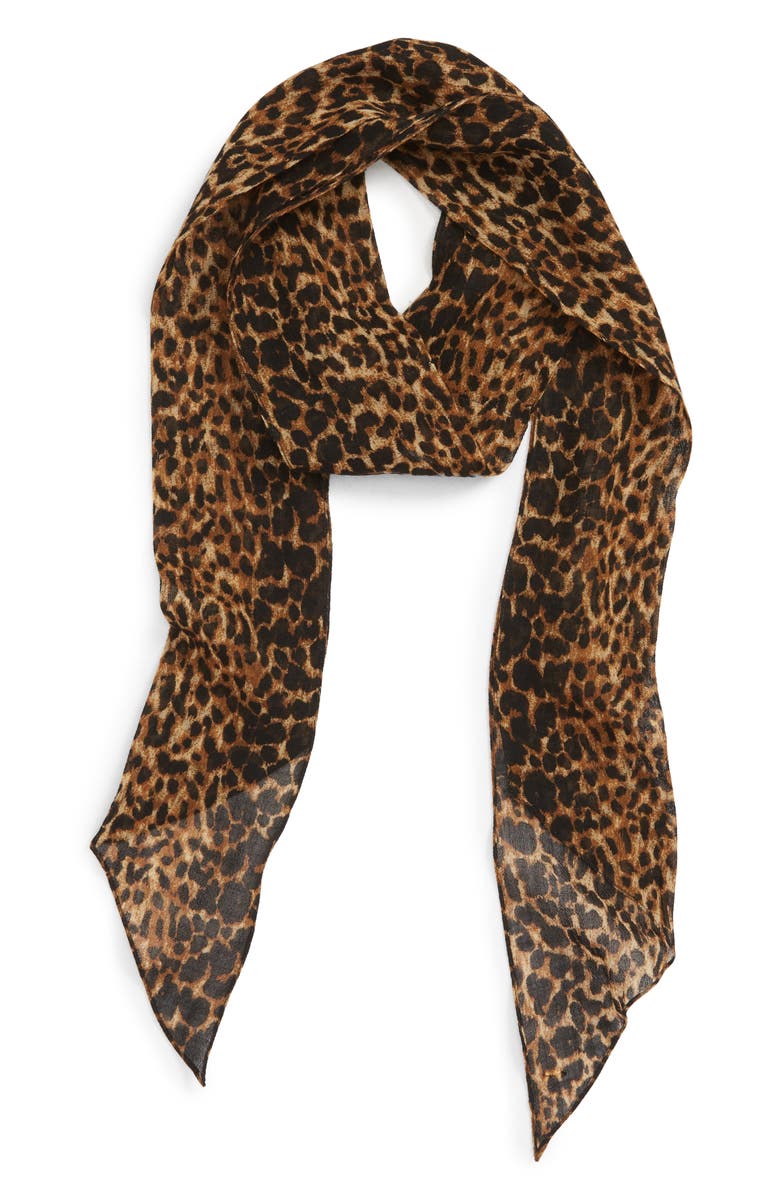 Saint Laurent Random Skinny Wool Scarf, Main, color,