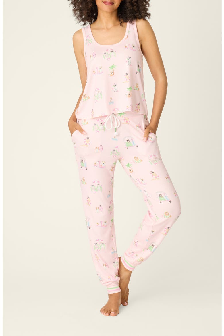 Pupcation Palm Pajamas, Main, color, LIGHT PINK