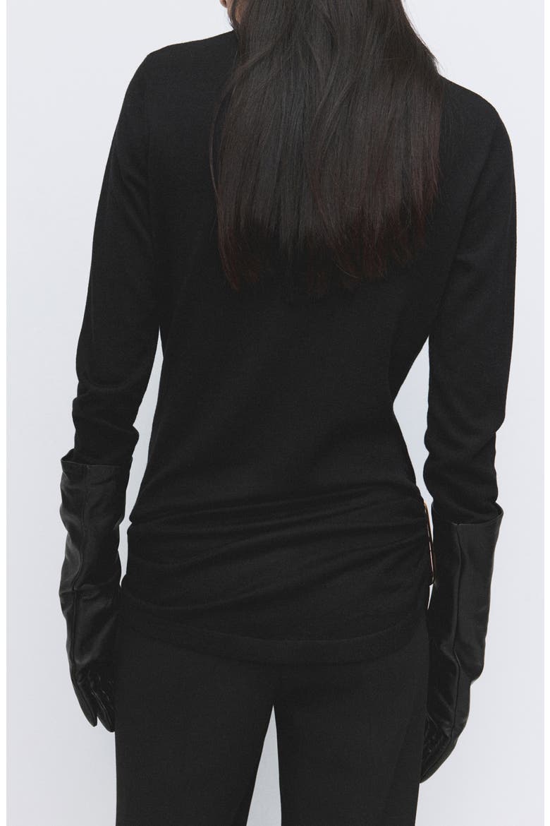 Turtleneck Tunic with Brooch, Alternate, color, BLACK