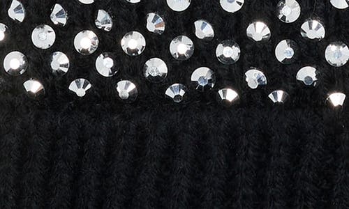 Nanette Lepore Embellished Faux Fur Pompom Beanie In Black