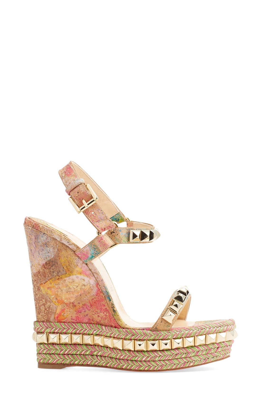 Christian Louboutin 'Cataclou' Wedge Espadrille Sandal, Alternate, color, 