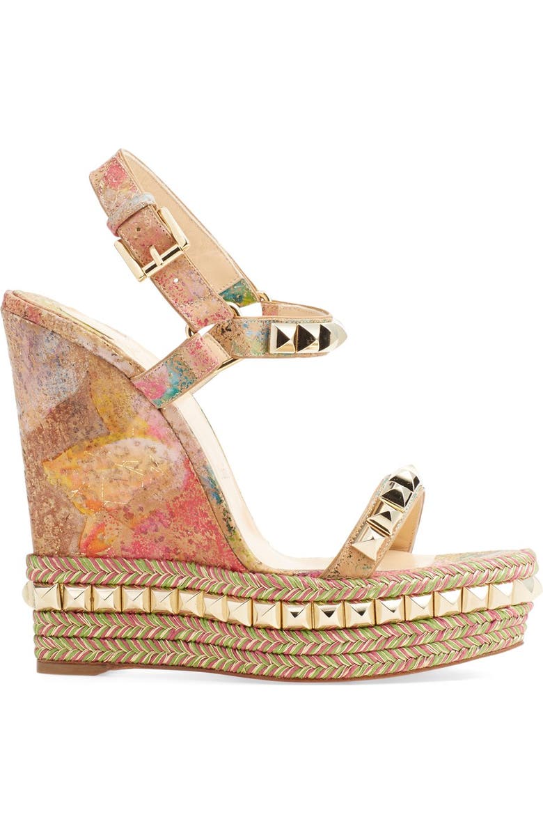 Christian Louboutin 'Cataclou' Wedge Espadrille Sandal, Alternate, color,
