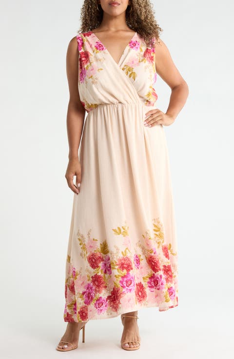Cutout Tie Back Maxi Dress (Plus)