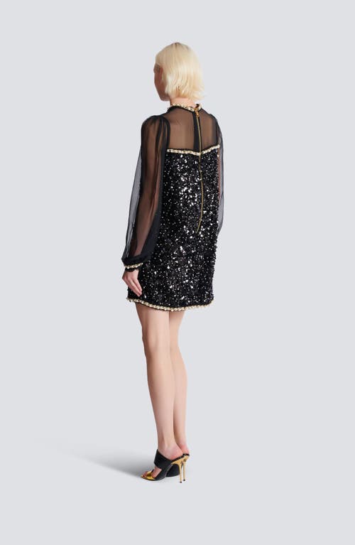 Balmain Chiffon And Beaded Sequin Dress