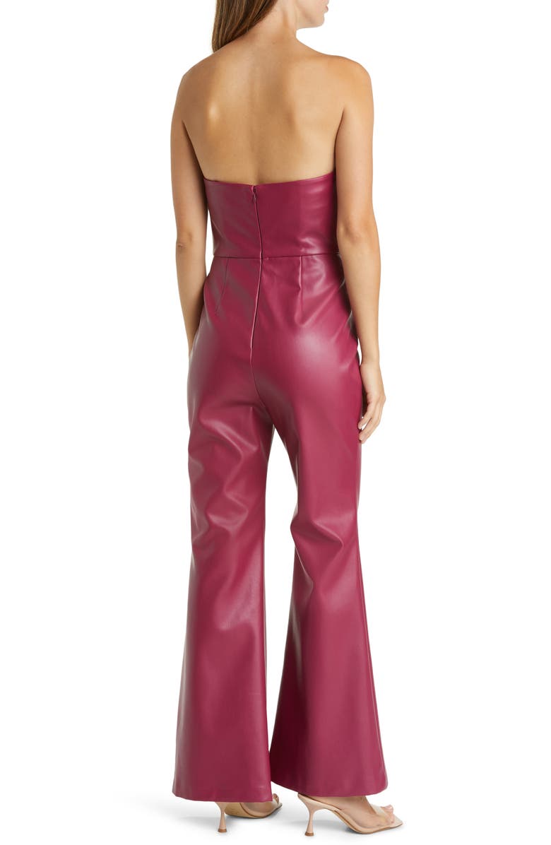 Hutch Kimper Faux Leather Strapless Jumpsuit, Alternate, color, 