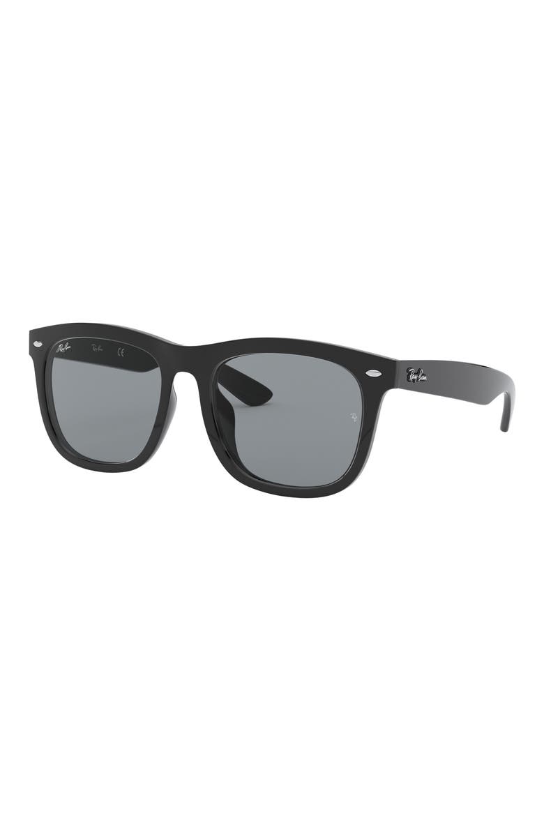 56mm Square Sunglasses, Alternate, color, BLACK / DARK GREY