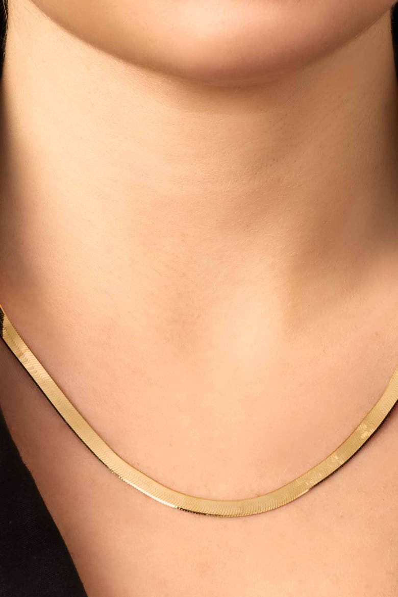 14K Gold Park Avenue Statement Herringbone Chain, Alternate, color, Yellow Gold