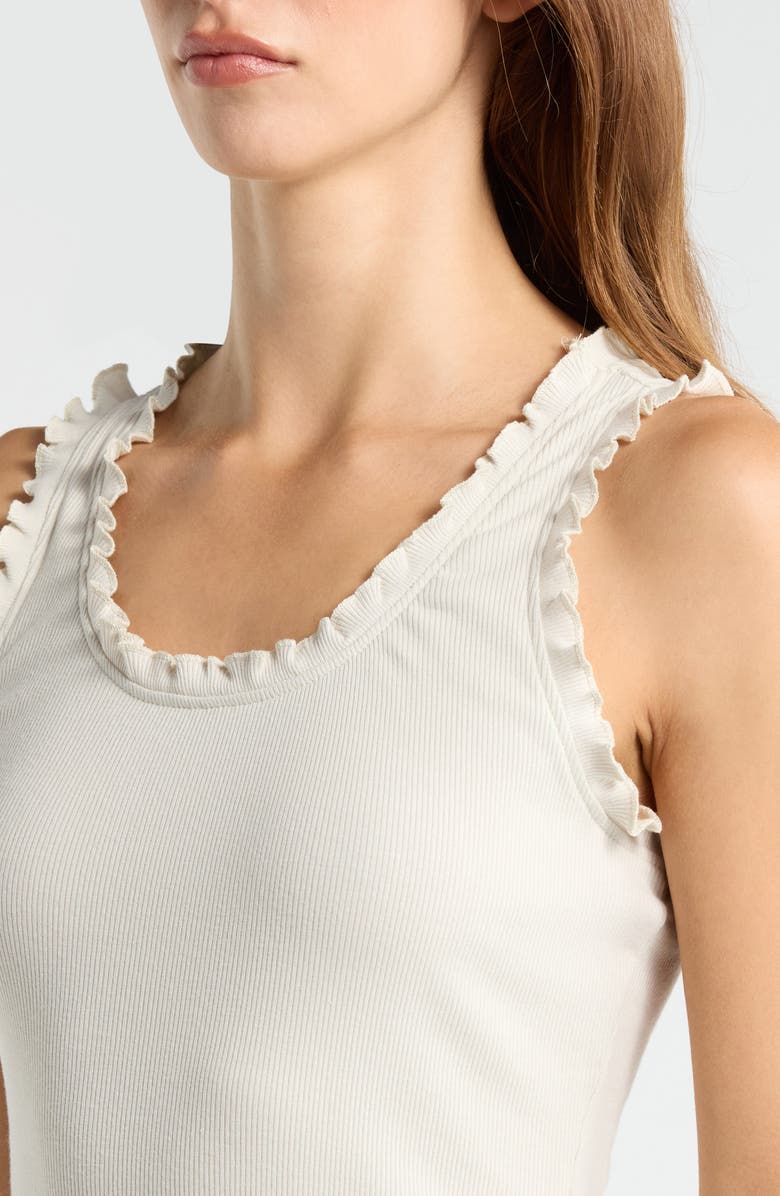 Vince Camuto Ruffle Rib Tank, Alternate, color, Birch