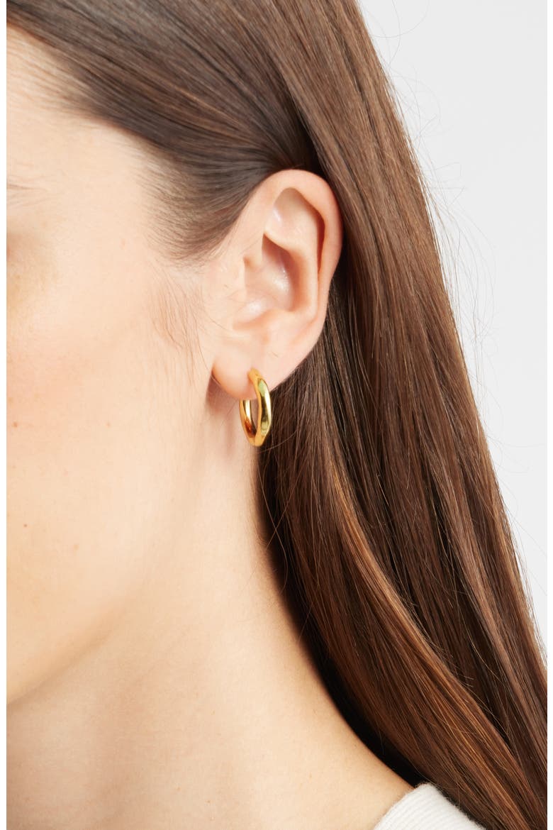 Demi Fine Molten Hoop Earrings, Alternate, color, 14K GOLD PLATED