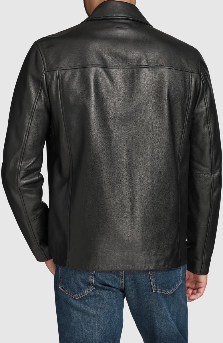 Andrew Marc Gosford Lambskin Leather Jacket, Alternate, color, Black