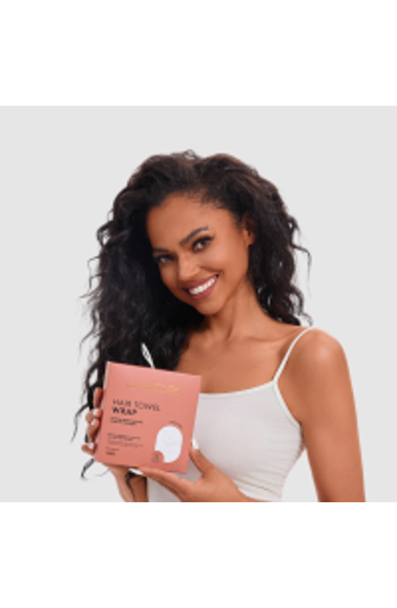 LUCE BEAUTY Adjustable Hair Towel Wrap - Eco-Friendly and Ultra-Absorbent, Alternate, color, White