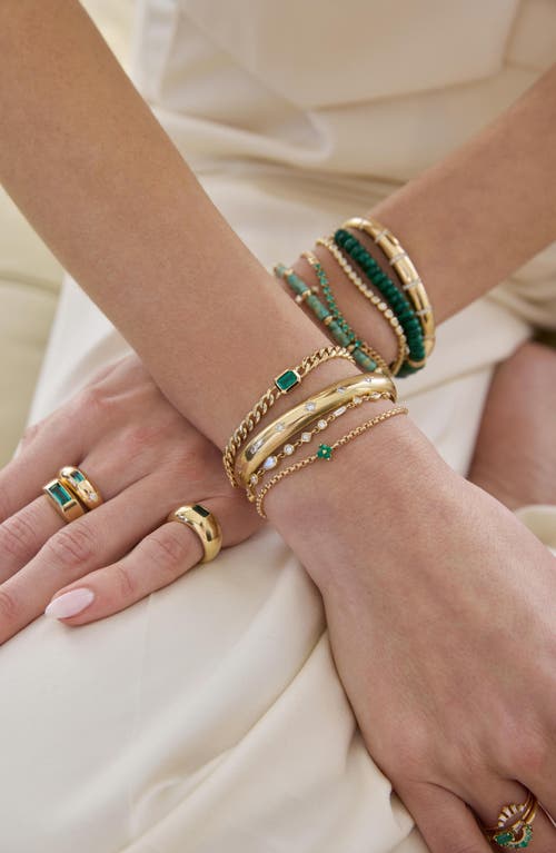 Zoë Chicco Quad Emerald Pendant Bracelet In 14k Yellow Gold