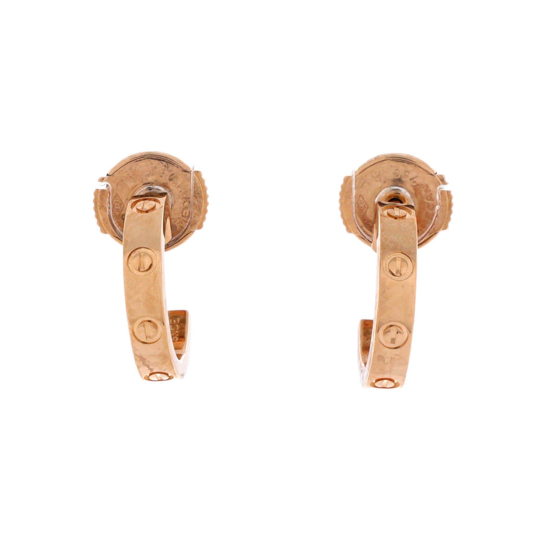 Love Hoop Earrings 18K Rose Gold Small, Main, color, Metallic Gold