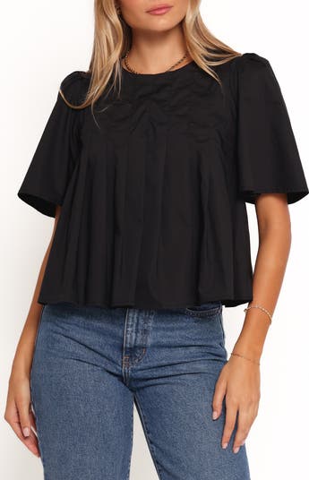 Petal & Pup Geneva Pleated Cotton Top | Nordstrom