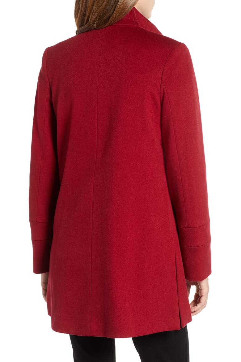 Placket Front Wool Car Coat, Alternate, color, CURRANT