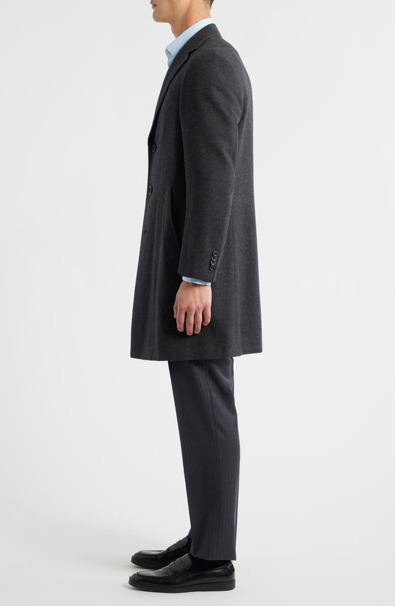Canali Kei Trim Fit Wool Coat, Alternate, color, Charcoal