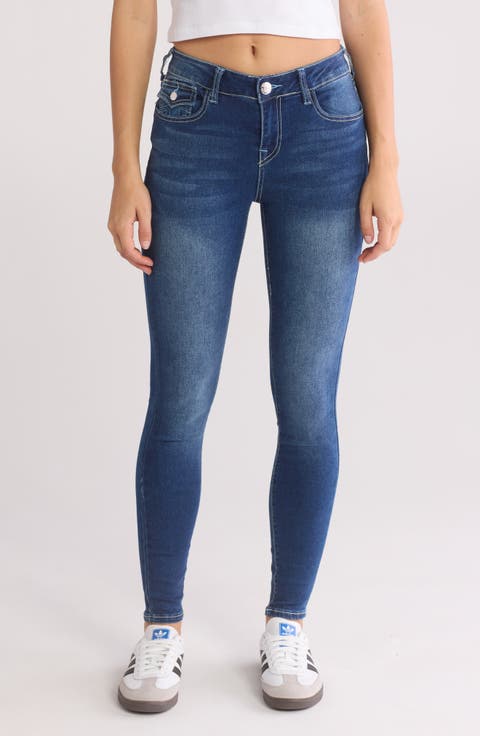 Jennie Big T Mid Rise Skinny Leg Jeans (Dark High Road Wash)