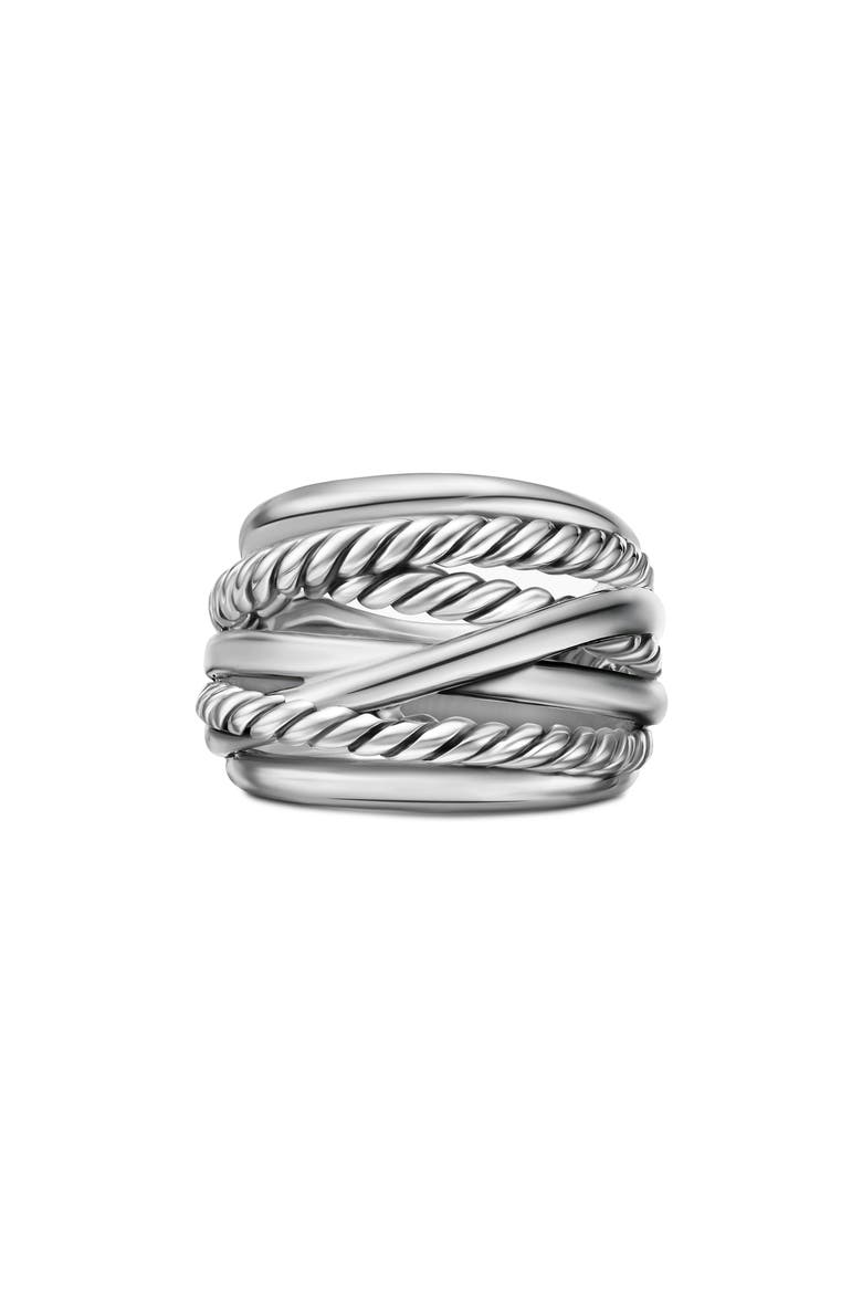 Crossover Wide Ring, Main, color, SILVER