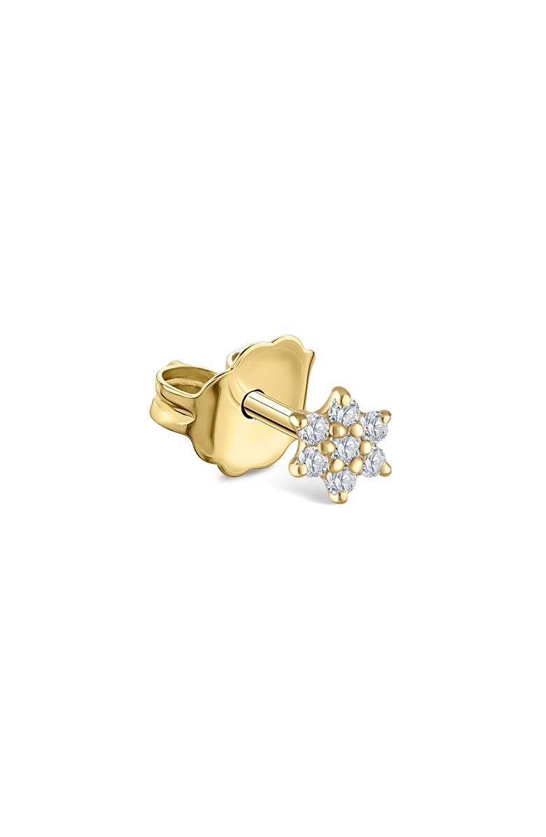 MARIA TASH Diamond Flower Single Stud Earring, Main, color, Yellow Gold