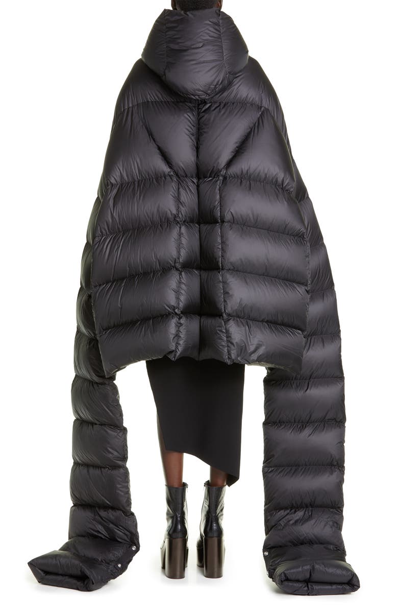 Rick Owens Oversize Down Cape Coat, Alternate, color,