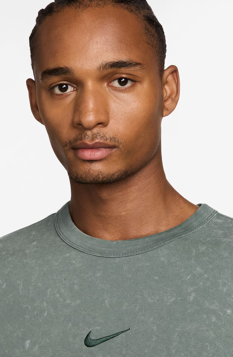 Nike Sportswear Loose Fit Long Sleeve Slub Cotton Graphic T-Shirt, Alternate, color, Clay Green