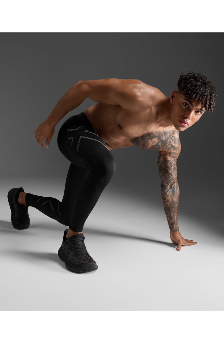2XU Men's Ignition Shield Compression Tights, Alternate, color, Black/Black Reflective