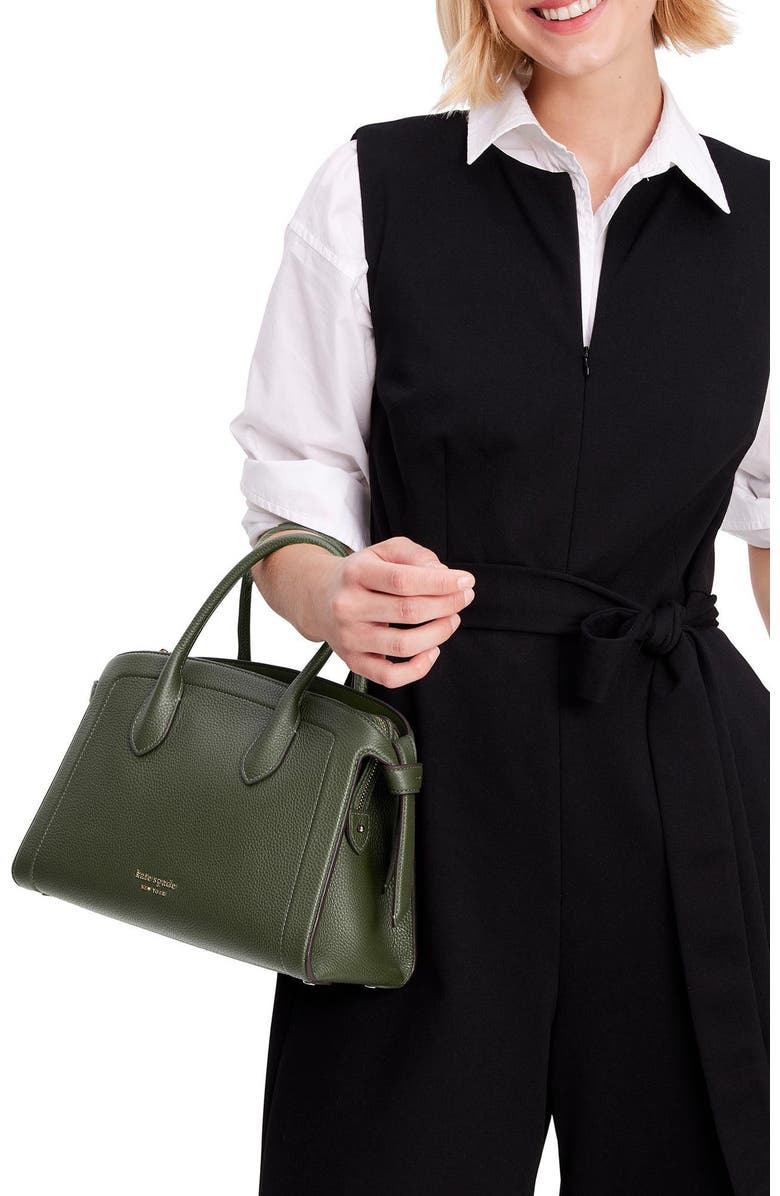 Kate Spade New York medium knott pebbled leather satchel, Alternate, color, Bonsai Tree