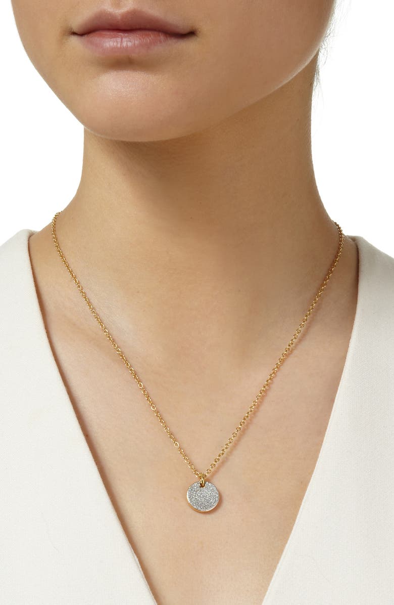 Monica Vinader Ava Diamond Disc Pendant Charm, Alternate, color, Gold