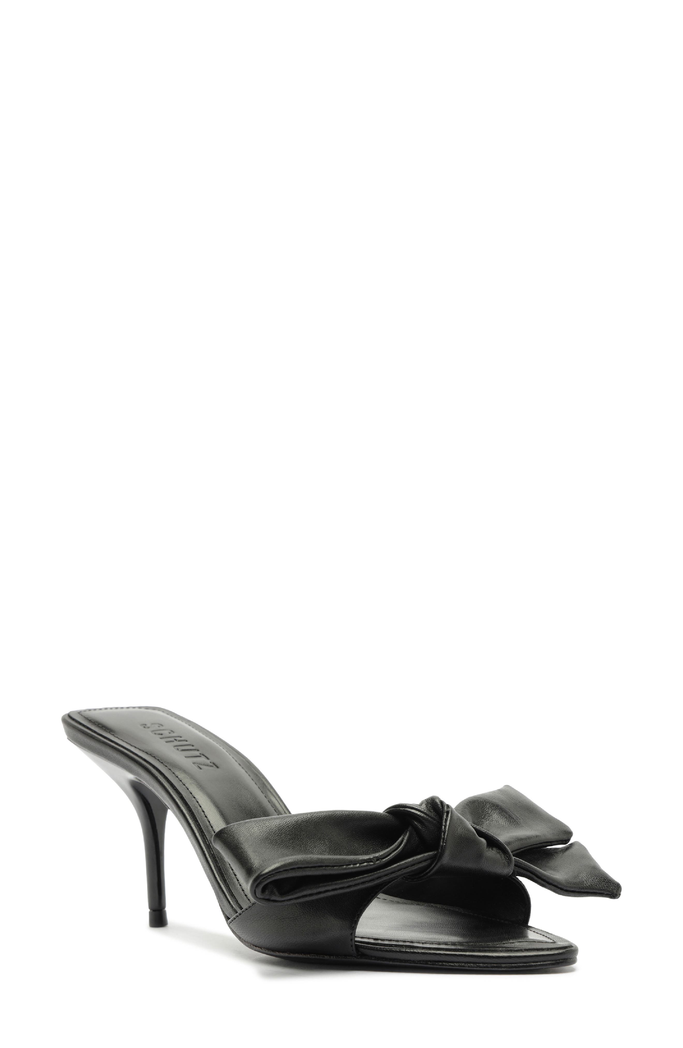 Schutz Elodie Bow Sandal, Main, color, Black