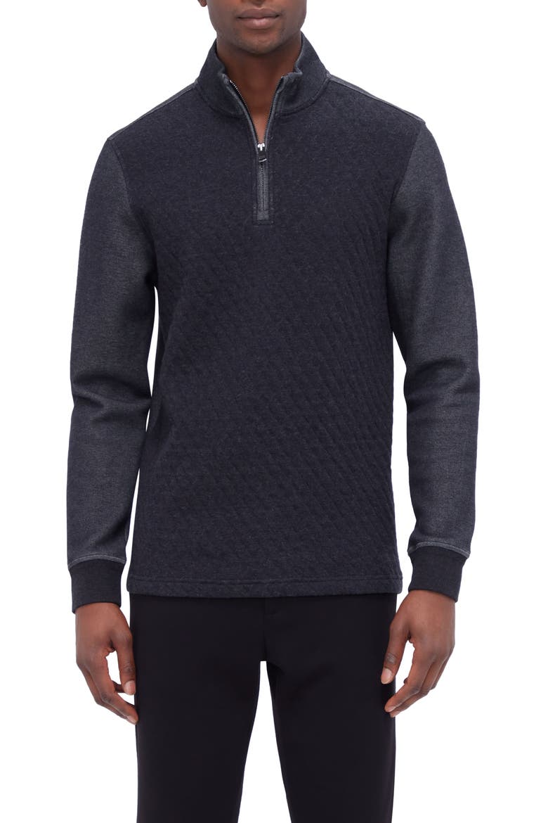 Quarter Zip Pullover, Main, color, BLACK