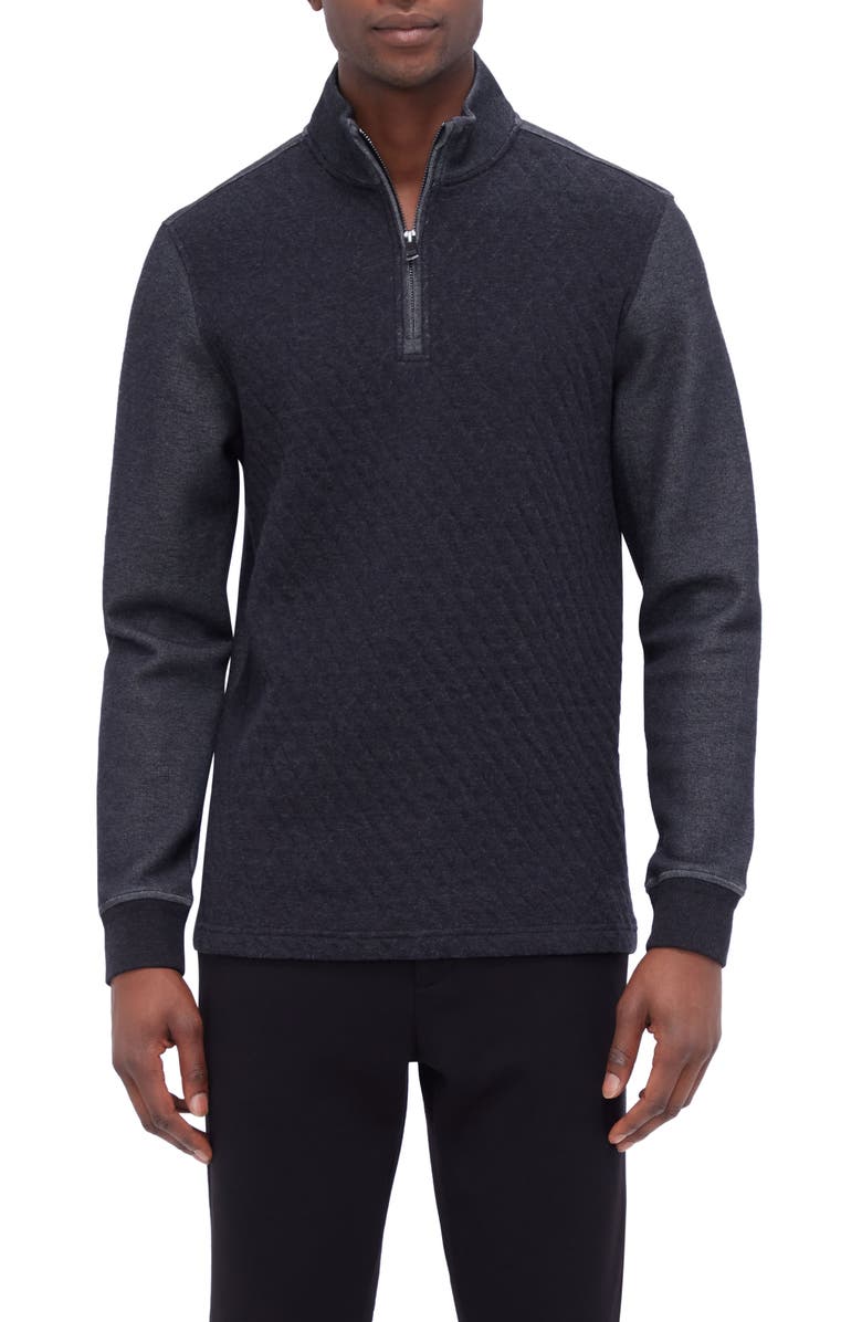 Bugatchi Quarter Zip Pullover, Main, color,