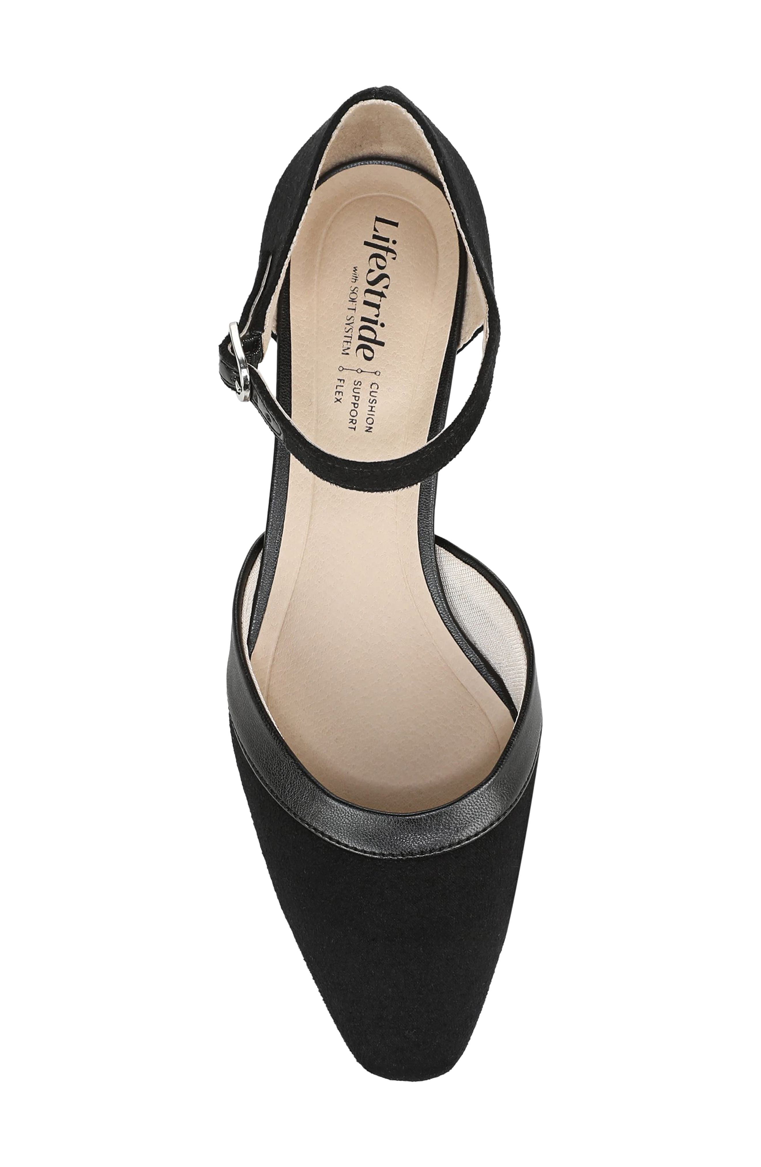 LifeStride Leighton Ankle Strap Pump, Alternate, color, Black