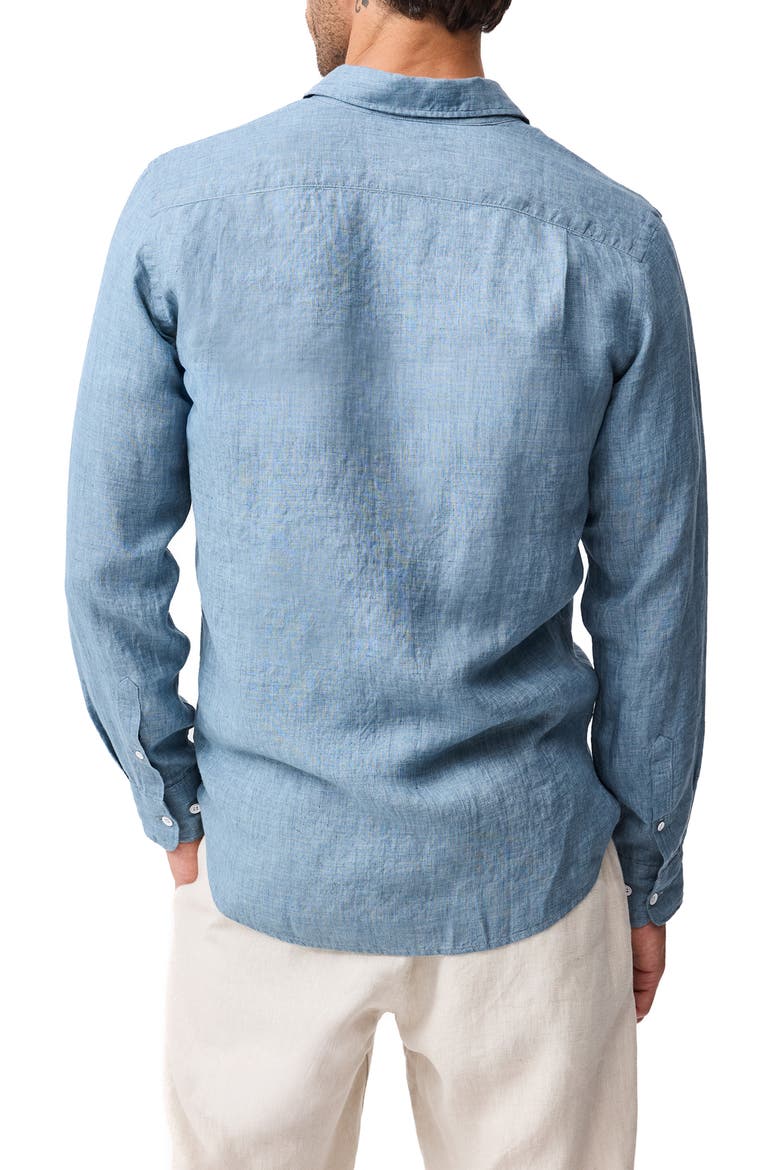 Coromandel Button-Up Linen Shirt, Alternate, color, SEA STONE
