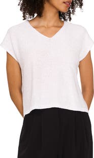 Vince Camuto Sequin Accent Short Sleeve Sweater