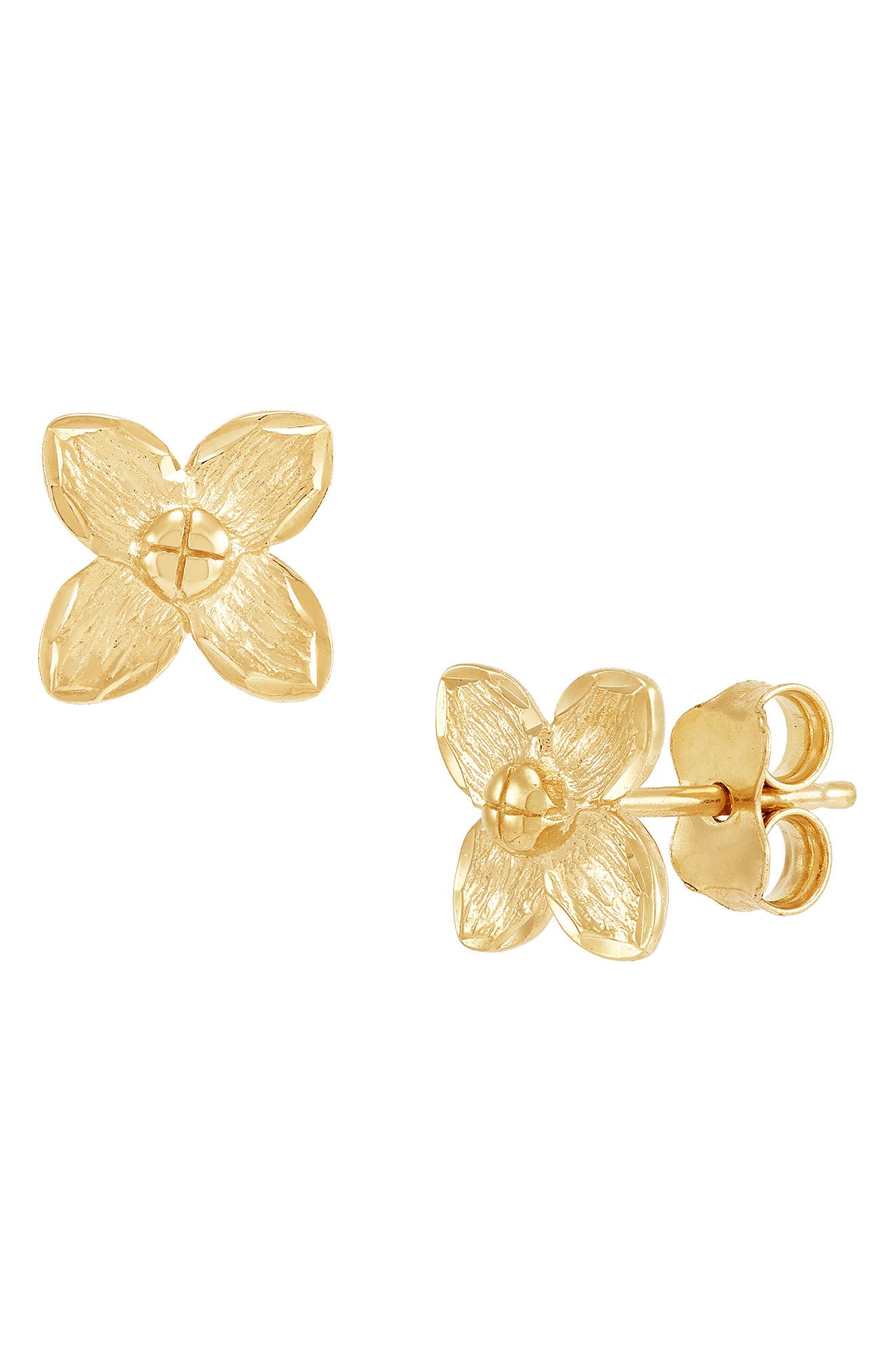 Frankie & Zoe 14K Gold Flower Stud Earrings