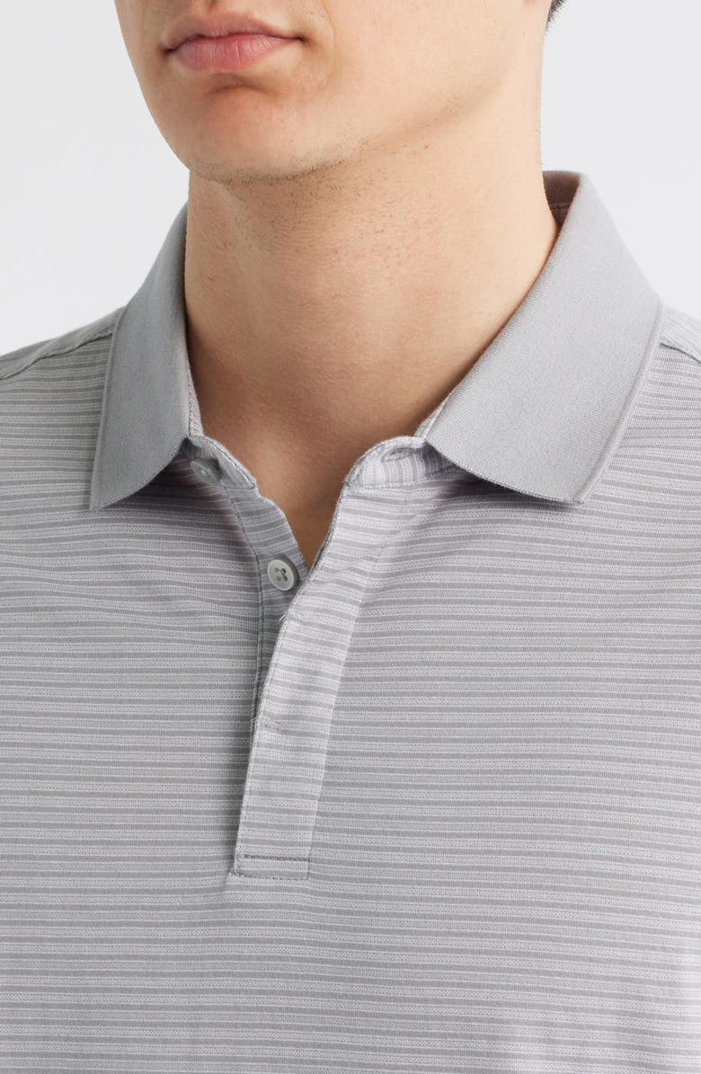 Robert Barakett Maltese Stripe Polo, Alternate, color, Grey