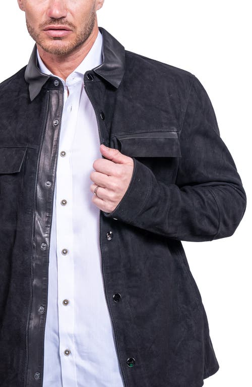 Maceoo Resistance1025 Suede Jacket In Black