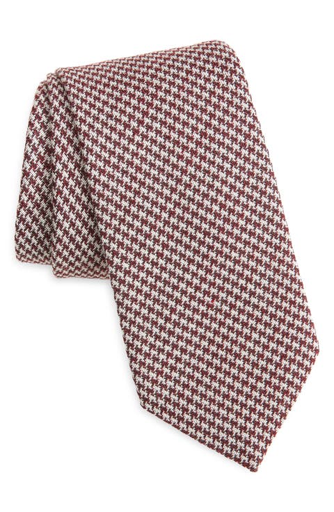 Houndstooth Wool Tie